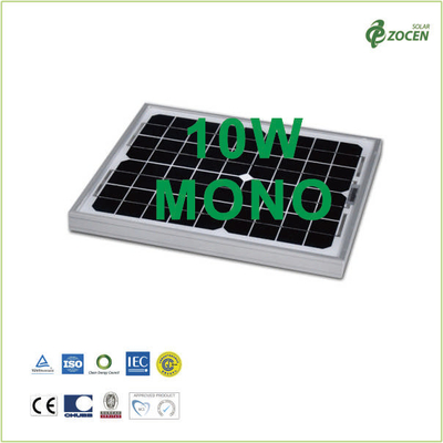 painéis 10Wp solares Monocrystalline com seguro do certificado IEC61730/IEC61215 e do produto